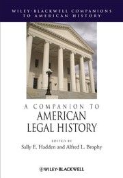 Front cover of Companion to American Legal History by Sally E. Hadden