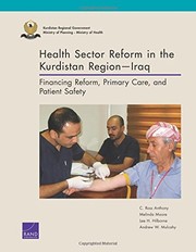 Cover of Health Sector Reform in the Kurdistan Region - Iraq by C. Ross Anthony