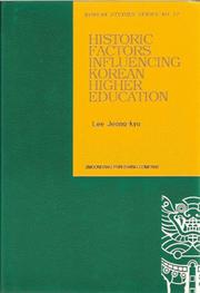 Front cover of Historic Factors Influencing Korean Higher Education by Jeong-kyu Lee