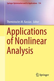 Cover of Applications of Nonlinear Analysis by Themistocles M. Rassias