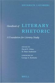 Front cover of Handbook of literary rhetoric by Lausberg, Heinrich.