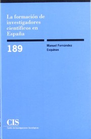 Front cover of La formación de investigadores científicos en España by Manuel Fernández Esquinas