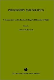 Cover of Philosophy and politics by Adriaan Theodoor Peperzak