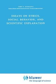 Front cover of Essays on ethics, social behavior, and scientific explanation by John C. Harsanyi