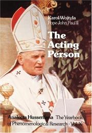Front cover of The Acting Person by Pope John Paul II