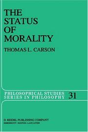 Cover of The status of morality by Thomas L. Carson