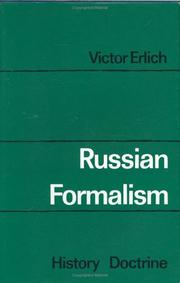 Cover of Russian formalism by Victor Erlich