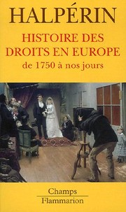 Front cover of Histoire DES Droits En Europe by Jean-Louis Halperin