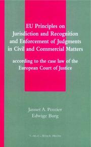 Front cover of EU principles on jurisdiction and recognition and enforcement of judgments in civil and commercial matters by Jannetje Adriana Pontier