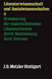Cover of Erweiterung der materialistischen Literaturtheorie durch Bestimmung der Grenzen by Heinz Brüggemann