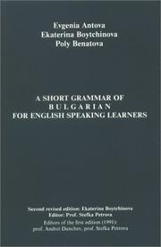 Front cover of A short grammar of Bulgarian for English speaking learners by Evgenia Antova