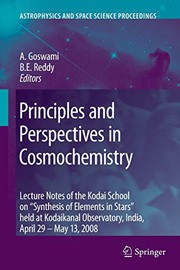 Front cover of Principles and perspectives in cosmochemistry by Aruna Goswami