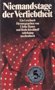 Front cover of Niemandstage der Verliebtheit by Ulrike Bauer