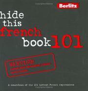 Front cover of Hide this French book 101 by Eve-Alice Roustang-Stoller