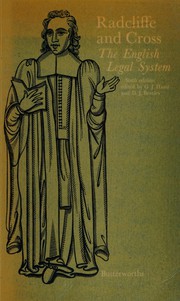 Front cover of The English legal system by G. R. Y. Radcliffe