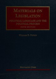 Cover of Materials on legislation by William D. Popkin