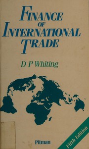 Cover of Finance of international trade by D. P. Whiting