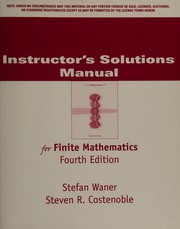 Front cover of Instructor's solutions manual for Finite mathematics, fourth edition by Stefan Waner