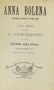 Cover of Anna Bolena by Felice Romani