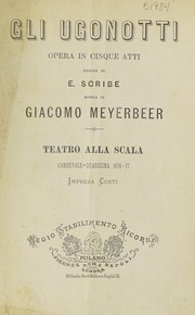 Cover of Gli Ugonotti by Eugène Scribe