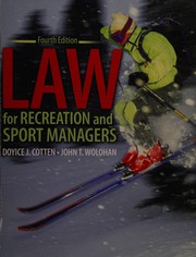Front cover of Law for recreation and sport managers by Doyice Cotten