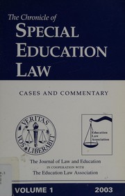 Front cover of Chronicle of Special Education Law by Jean B. Crockett