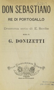 Front cover of Don Sebastiano re di Portogallo by Eugène Scribe