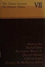 Cover of The Tanner Lectures on Human Values, 1986 (Tanner Lectures on Human Values) by Sterling M. McMurrin