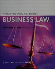 Cover of Contemporary Canadian business law by John A. Willes