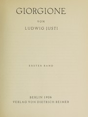 Front cover of Giorgione by Justi, Ludwig