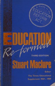 Cover of Education re-formed by Stuart Maclure