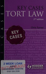 Cover of Tort law by Turner, Chris (Barrister)