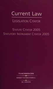 Cover of Current law legislation citator by -
