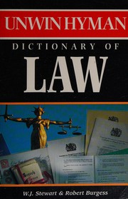 Front cover of Dictionary of law by W. J. Stewart