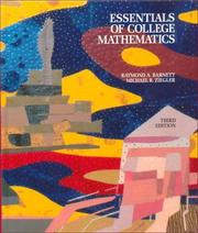 Front cover of Essentials of college mathematics for business, economics, life sciences, and social sciences by Raymond A. Barnett