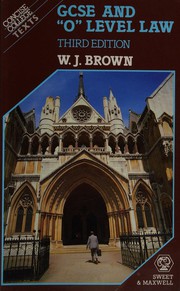 Front cover of GCSE and "O" level law by W. J. Brown