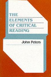 Front cover of The elements of critical reading by Peters, John