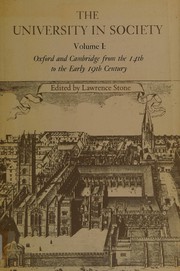 Front cover of The University in Society: Volume I by Lawrence Stone