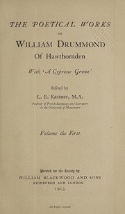 Front cover of The poetical works of William Drummond of Hawthornden with "A cypresse grove" by Drummond, William