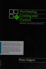 Front cover of Purchasing, costing and control for hotel and catering operations by O. Odgers