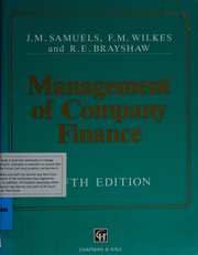 Cover of Management of company finance by J. M. Samuels