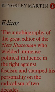 Front cover of Editor: a second volume of autobiography by Kingsley Martin