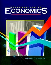 Front cover of Introduction to economics by Alan D. Stafford