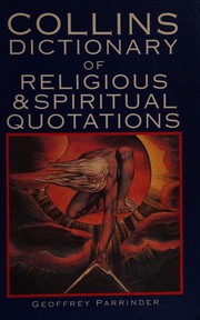 Front cover of Collins dictionary of religious & spiritual quotations by Edward Geoffrey Parrinder