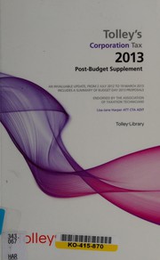 Front cover of Tolley's corporation tax 2013 by Lisa-Jane Harper