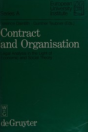 Cover of Contract and organisation by Terence Daintith