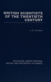 Cover of British Scientists of the Twentieth Century by J. G. Crowther