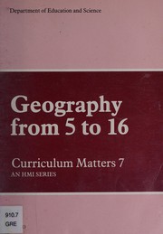 Cover of Geography from 5 to 16 by Department of Education and Science
