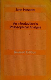 Cover of Introduction to Philosophical Analysis by John Hospers