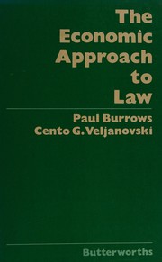 Front cover of The Economic approach to law by Paul Burrows